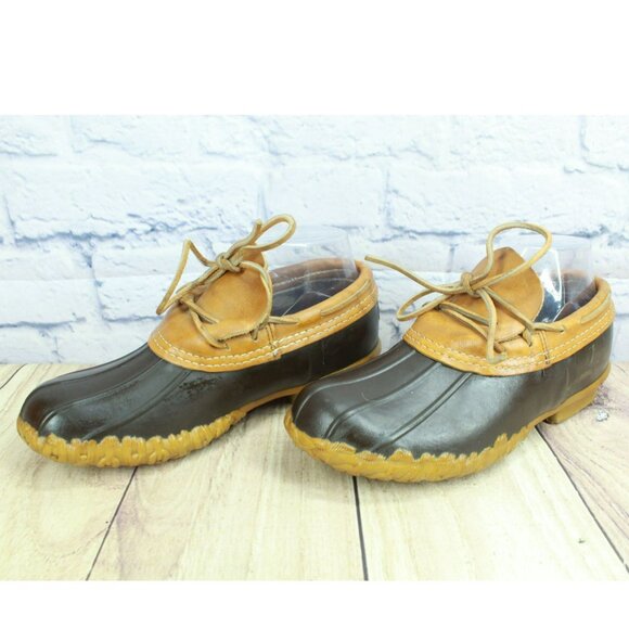Vintage LL Bean Brown Leather Unlined Moccasin Hunting Duck Boots Size 7 M - Picture 2 of 10